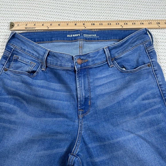 Old Navy Women's Rockstar Blue Jeans. High Rise. Stretch. Size 14 - Picture 5 of 8